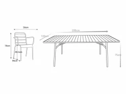 Online MYLIA Comedor jardín metal mesa y 8 sillones apilables - Amarillo - MIRMANDE Mostaza
