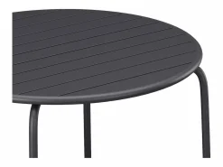 Online MYLIA Comedor jardín metal mesa redonda y 6 sillas apilables - MIRMANDE Gris antracita