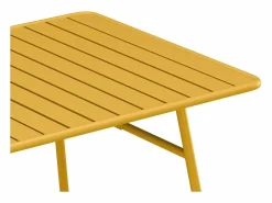 Clearance Comedor jardín metal mesa y 8 sillas apilables - Amarillo - MIRMANDE Comedores De Jardín