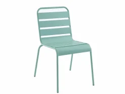 Comedor jardín metal mesa+4sillas apilables Verde - MIRMANDE Comedores De Jardín