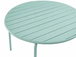 Comedor jardín metal mesa+4sillas apilables Verde - MIRMANDE Comedores De Jardín