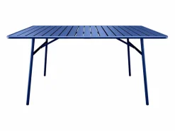 Hot Comedor jardín metálico mesa y 8 sillones apilables Azul noche - MIRMANDE de Comedores De Jardín