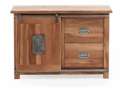 New Comoda de madera maciza de acacia reciclada Color natural claro