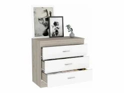 Best Comoda Melia en melamino con 3 cajones de rieles metalicos , , 75.7 cm X 80 cm X 39.8 cm Cómoda