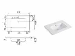 Discount Composición 4 piezas SOLMIRA empolvado Mueble De Baño Simple