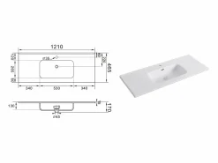 Clearance Composición 4 piezas SOLMIRA roble río Mueble De Baño Simple