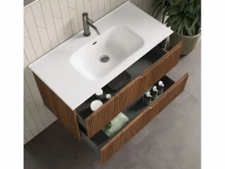 New Composición 4 piezas VENERE roble rio Mueble De Baño Simple