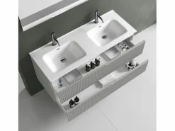 Clearance Composición bañera doble 5 piezas VENERE mate Gris