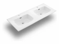 Clearance Composición bañera doble 5 piezas VENERE roble rio Mueble De Baño Con Doble Lavabo