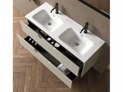 Composición de doble lavabo 5 piezas SOLMIRA