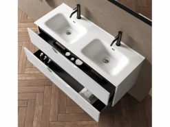 Composición de doble lavabo 5 piezas SOLMIRA mate Mueble De Baño Con Doble Lavabo
