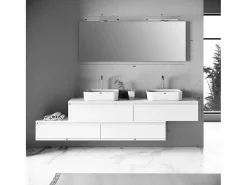 Online Composición de lavabo doble ASTRA de 9 piezas Blanco