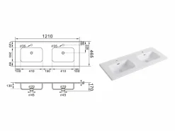 Online Composición lavabo doble SOLMIRA Mueble De Baño Con Doble Lavabo