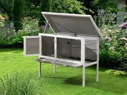 Vente-unique Conejera con patas para conejos y roedores - Ancho 91 x Prof. 45 x Alt.. 70 cm - LAPIUS