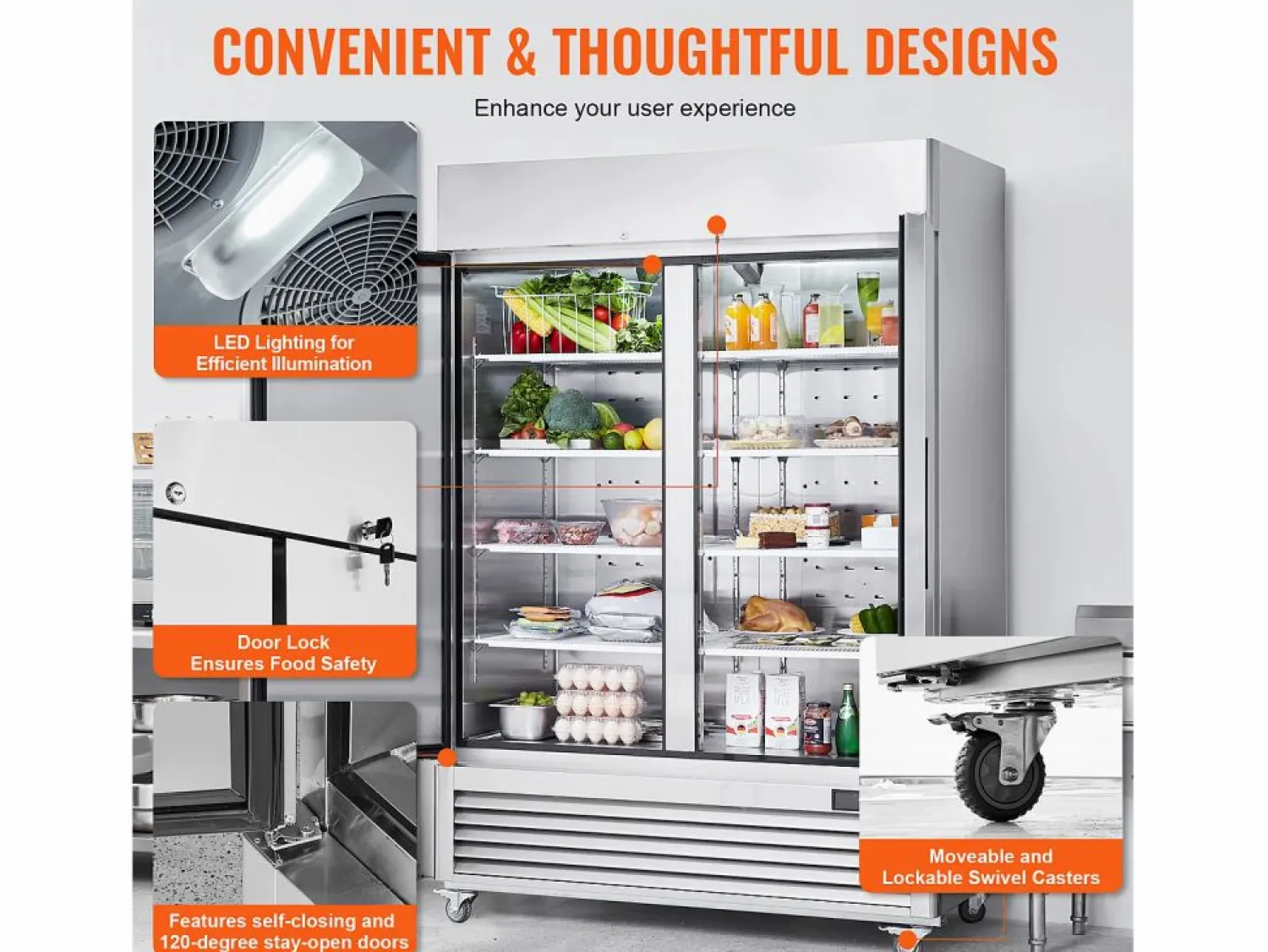 Sale Congelador Comercial SucceBuy 1 100 L Vertical 2 Puertas Plateado