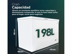 New Congelador horizontal Svan SCH2002EDC 198L cíclico E 91 cm Blanco
