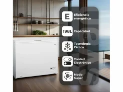 New Congelador horizontal Svan SCH2002EDC 198L cíclico E 91 cm Blanco