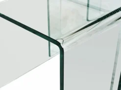 Online Vente-unique Conjunto 3 mesas de centro de cristal curvado MINKA Transparente