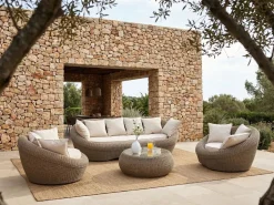 New MYLIA Conjunto 2 sillones jardín resina color marrón - WHITEHEAVEN Marru00f3n