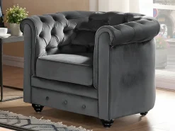 Clearance Conjunto 2 sillones terciopelo CHESTERFIELD Sillón