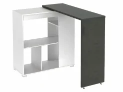 Hot Conjunto "Bar": Mueble de bar SATURNE + 2 taburetes de bar CALAS - Blanco cemento Muebles De Bar|Mueble Bar