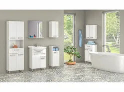 Conjunto para baño de pie 50 cm Armario con lavabo Columna 50 cm Semicolumna Armario superior Lupo