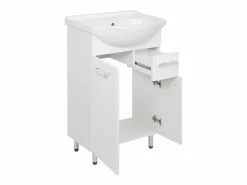 Outlet Conjunto para baño de pie 55 cm Armario con lavabo Columna 50 cm Cómoda Armario superior Lupo Conjunto De Baño