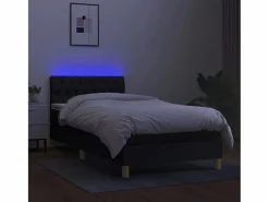 Discount Conjunto Boxspring - 100x200 cm + colchón LED tela ES208166 Negro