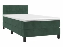 Conjunto Boxspring - 90x200 cm + Somieres + colchón terciopelo oscuro ES39591