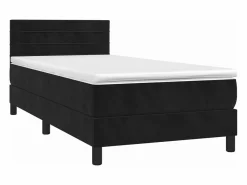 New Conjunto Boxspring - 80x200 cm + colchón terciopelo ES838389 Negro
