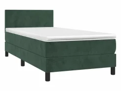 Discount Conjunto Boxspring - 90x190 cm + colchón terciopelo oscuro ES495460 Cama Continental Boxspring