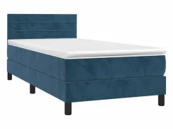 Discount Conjunto Boxspring - 80x200 cm colchón y LED terciopelo oscuro ES432816 Cama Continental Boxspring