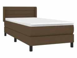 Conjunto Boxspring - 90x190 cm + Somieres + colchón tela marrón oscuro ES45896 Cama Continental Boxspring