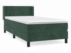 New Conjunto Boxspring - 90x200 cm + colchón terciopelo oscuro ES246649 Cama Continental Boxspring