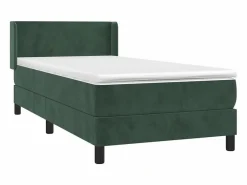 New Conjunto Boxspring - 90x200 cm + colchón terciopelo oscuro ES246649 Cama Continental Boxspring