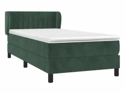 Hot Conjunto Boxspring - 90x200 cm + Somieres + colchón terciopelo oscuro ES38171 Verde