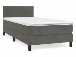 Conjunto Boxspring - 80x200 cm + colchón terciopelo oscuro ES548405