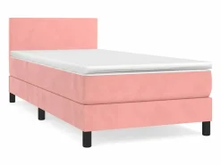 Conjunto Boxspring - 80x200 cm + colchón terciopelo ES234877 Rosa