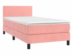 Conjunto Boxspring - 80x200 cm + colchón terciopelo ES234877 Rosa