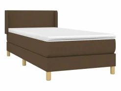 Discount Conjunto Boxspring - 90x200 cm + Somieres + colchón tela marrón oscuro ES40955 Marru00f3n