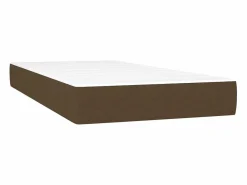 Discount Conjunto Boxspring - 90x200 cm + Somieres + colchón tela marrón oscuro ES40955 Marru00f3n