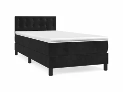 New Conjunto Boxspring - 80x200 cm + Somieres + colchón terciopelo ES39601 Negro