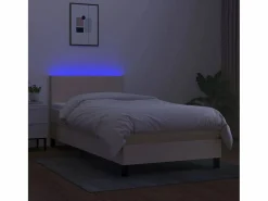 Conjunto Boxspring - 80x200 cm + Somieres + colchón + LED tela ES45263