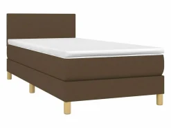 Conjunto Boxspring - 90x190 cm + Somieres + colchón tela marrón oscuro ES45860