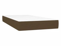 Conjunto Boxspring - 90x190 cm + Somieres + colchón tela marrón oscuro ES45860