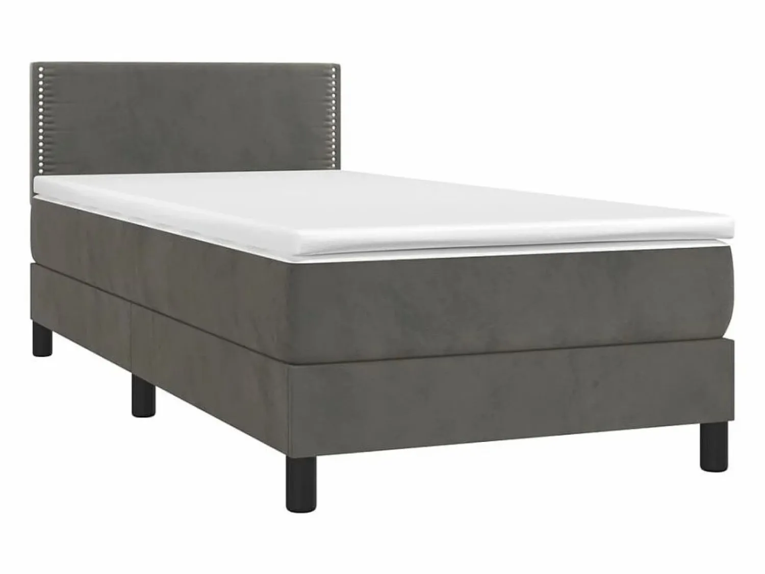 Sale Conjunto Boxspring - 90x190 cm colchón y LED terciopelo oscuro ES913098 Cama Continental Boxspring