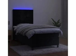 Clearance Conjunto Boxspring - 80x200 cm + Somieres + colchón + LED terciopelo ES44271 Cama Continental Boxspring