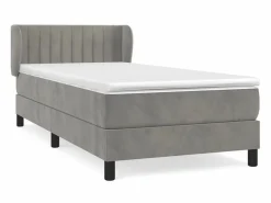Conjunto Boxspring - 90x190 cm + Somieres + colchón terciopelo claro ES35627