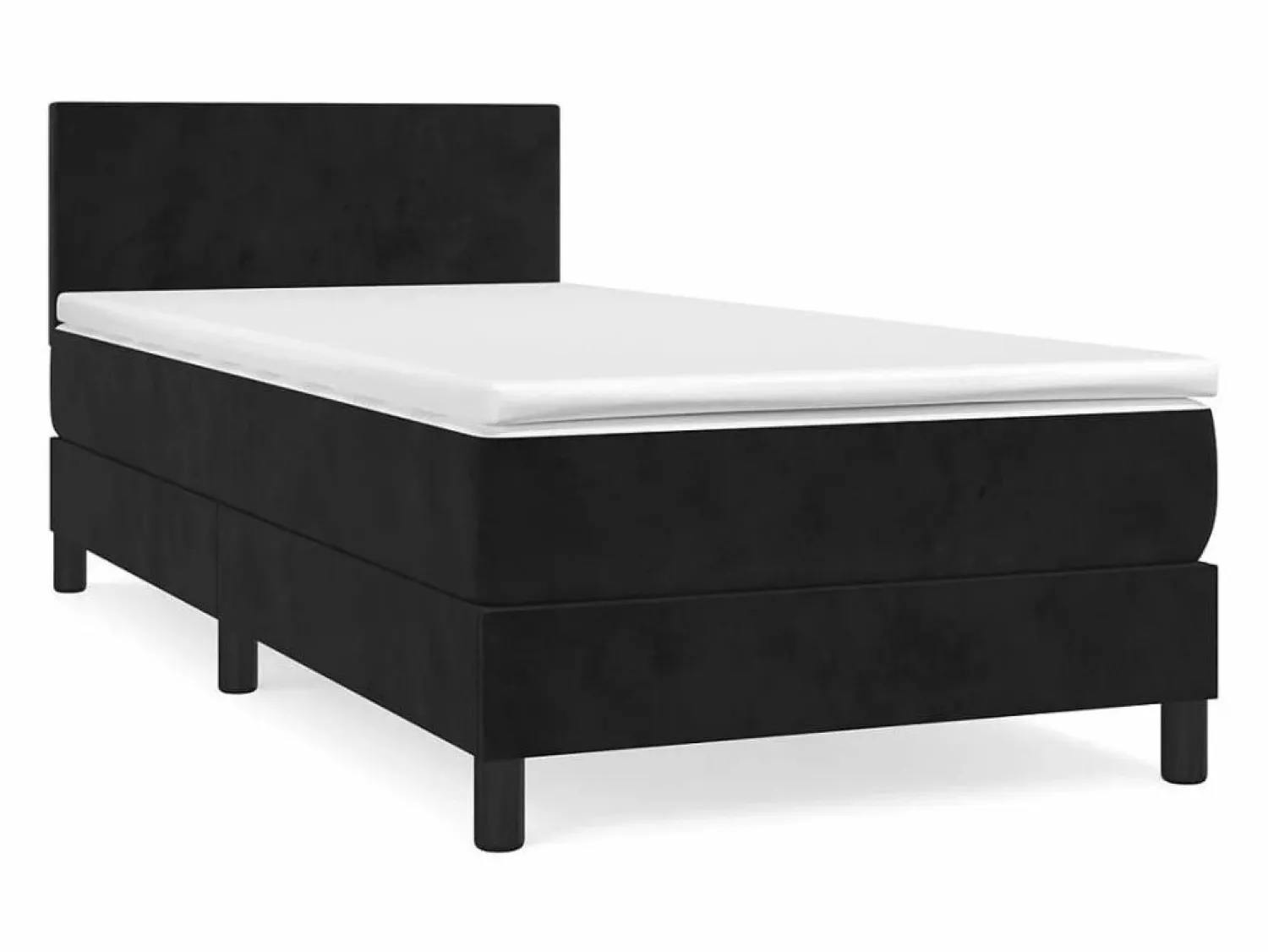 Hot Conjunto Boxspring - 90x190 cm + colchón cuero sintético ES393764 Negro