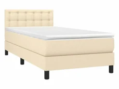 New Conjunto Boxspring - 90x190 cm colchón y luces LED tela color ES856349 Cama Continental Boxspring